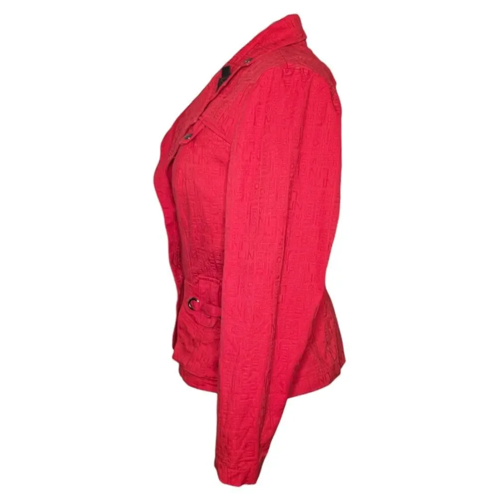 Women's Designer Simon Chang Red Blazer Jacket, Size 12